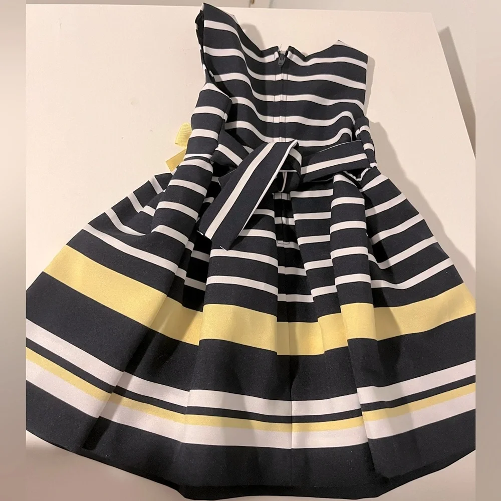 Pretty Navy and Yellow Striped Dress - Picture 2 of 5